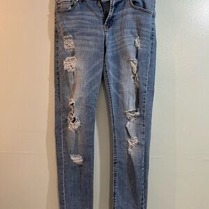Refuge Light Blue Distressed Skinny Jeans